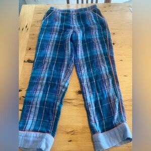 Sundance Light Blue‎ Plaid Lounge Pajama Pants Women’s XS Preloved